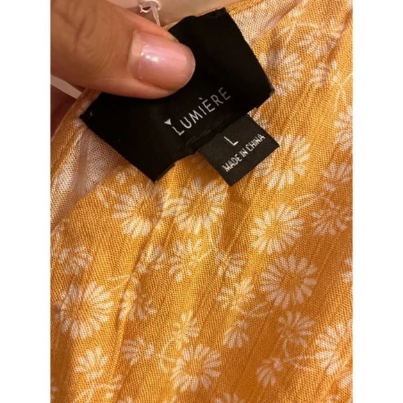 Urban Outfitters Lumiere Yellow Floral Smocked Mini Dress Cottagecore - Picture 6 of 12